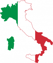 Cartina dell’Italia con i colori della bandiera
